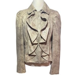 𝐈𝐍𝐂 Ruffled Snake Print Jacket